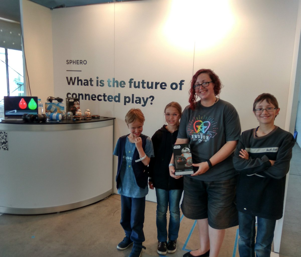 The lucky winners of the #BB8 prize! Thanks to <a href="/Sphero/">Sphero</a> for being part of #FutureAssembly, connected play is the future!