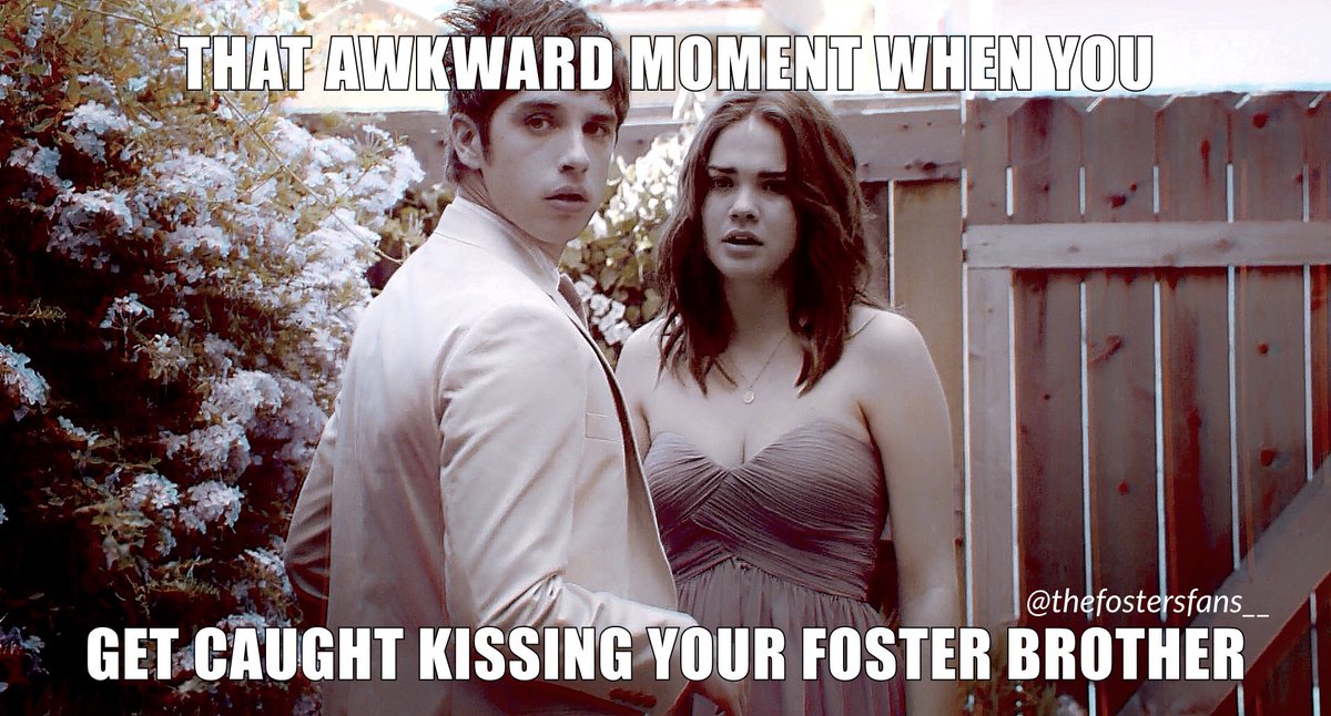 FostersFans__'s tweet photo. That awkward moment when you get caught kissing your foster brother.. 😬 @MaiaMitchell @dglambert @TheFostersTV @FreeformTV https://t.co/NlpJR6PRlN