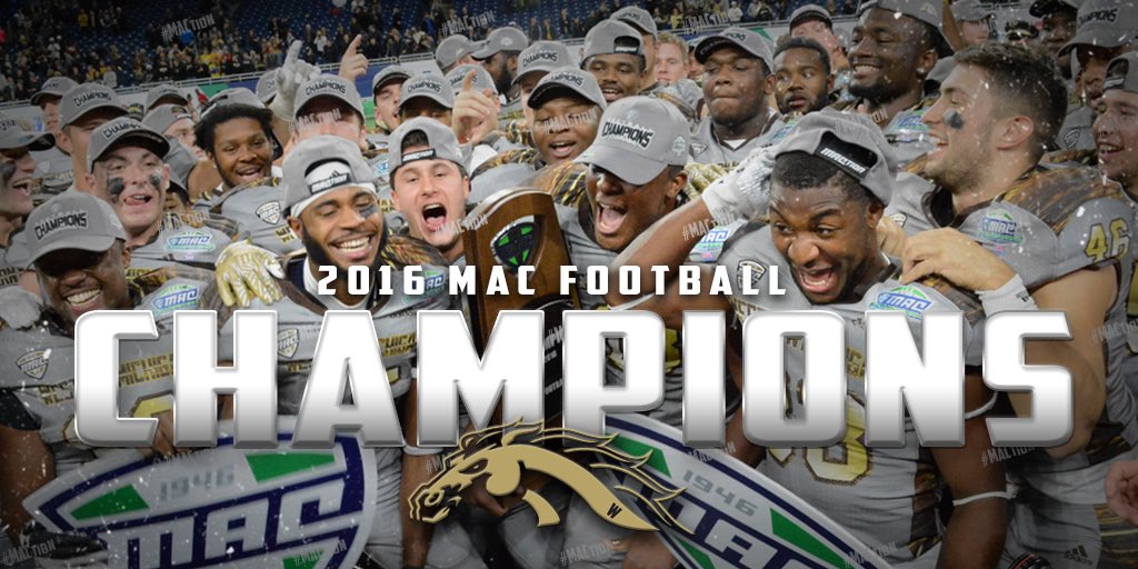 MACSports's tweet photo. FINAL: @WMU_Football holds off @OhioFootball, 29-23. The Broncos are crowned MAC Champs for the first time since 1988! #MACtion #RTB https://t.co/v88ejHD45b
