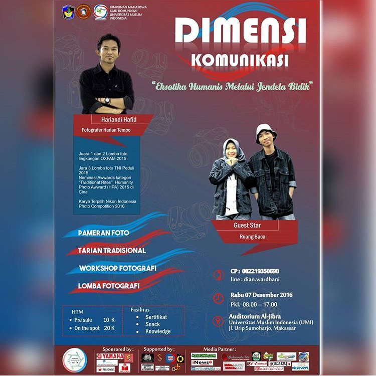 <a href="/HIMIKOMUMI/">Ilmu Komunikasi UMI</a> : Dimensi Komunikasi 4.
Daftarkan foto Anda mengenai Makassar Saat Ini &amp; Ikuti Workshop Fotografinya. info lebih lanjut, sila👇
