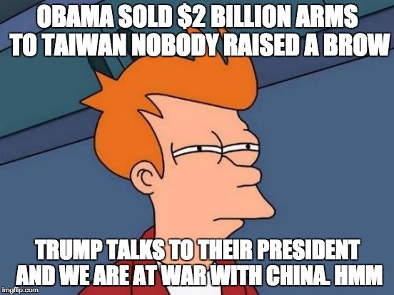 AmericanMimi71's tweet image. Futurama Fry po.st/nNk3ve via @imgflip. #Taiwan #PresidentElectTrump #overreactmuch