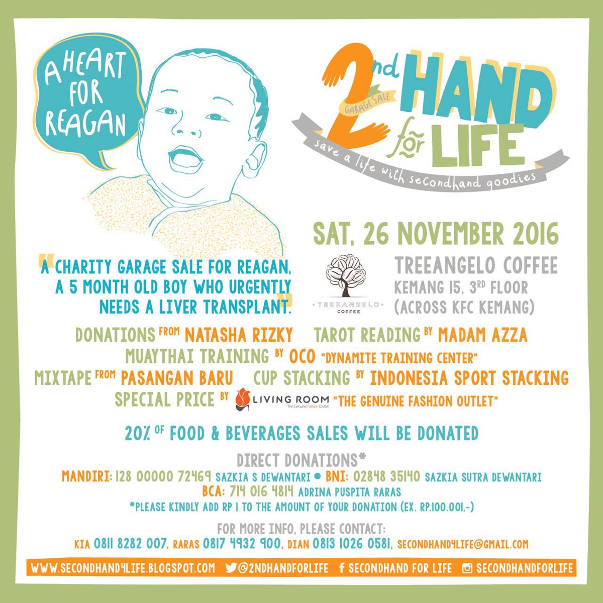 Thank you for the love! ❤️💛💚💙💜
Secondhand for Life Charity Garage Sale: A Heart for Reagan minggu lalu berhasil mengumpulkan Rp 24.270.370!