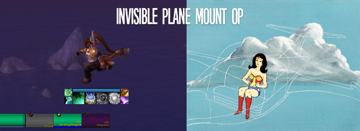 JeremyDwayne's tweet image. I got the invisible plane mount on WoW! #warcraft #legion #BuggyAsHell