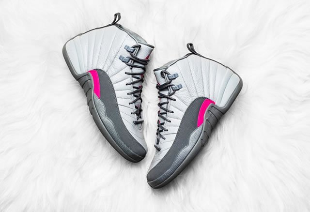 jordan 12 vivid pink wolf grey