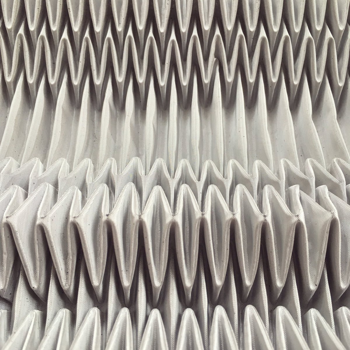 Close up of folded aluminium fabric. Follow me on instagram to see more: instagram.com/foldability/