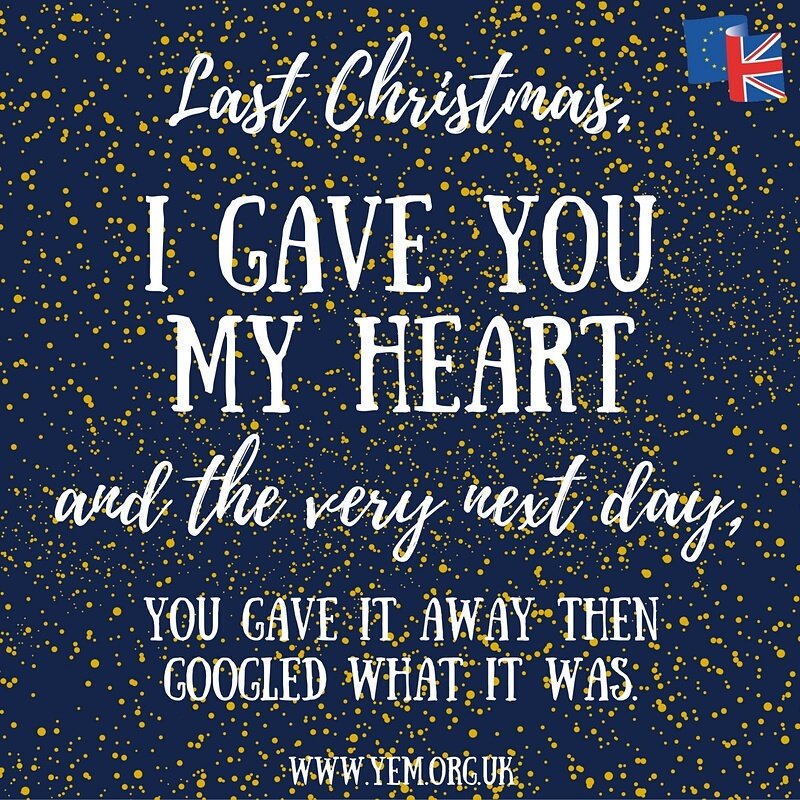 youngeuromove's tweet photo. YEM's  #European #AdventCalendar day 3: Last Christmas, I gave you my heart BUT... ❤🎁🎄🎅🕊
#Referendum #Brexit #Christmas #Europe #WeAreThe48 https://t.co/6OwurE5DKF