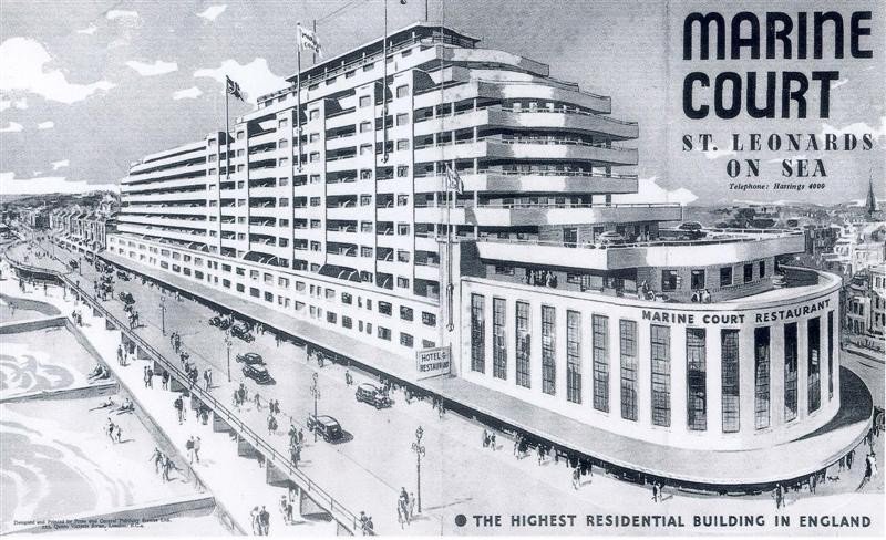 Marine Court, St Leonard's on Sea (1936-38) by Kenneth Dalgleish and Roger K Pullen. "The highest residential building in England"
