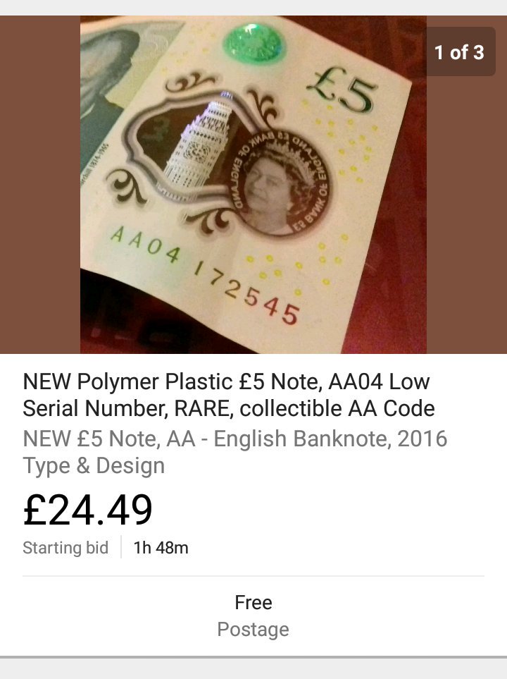 ebaymilly's tweet image. ebay.co.uk/itm/1122171034… Less than 2hrs remaining! #AA04 #2016 #FivePoundNotes #five #note #fiver #money #unique #collectible #new #ebay