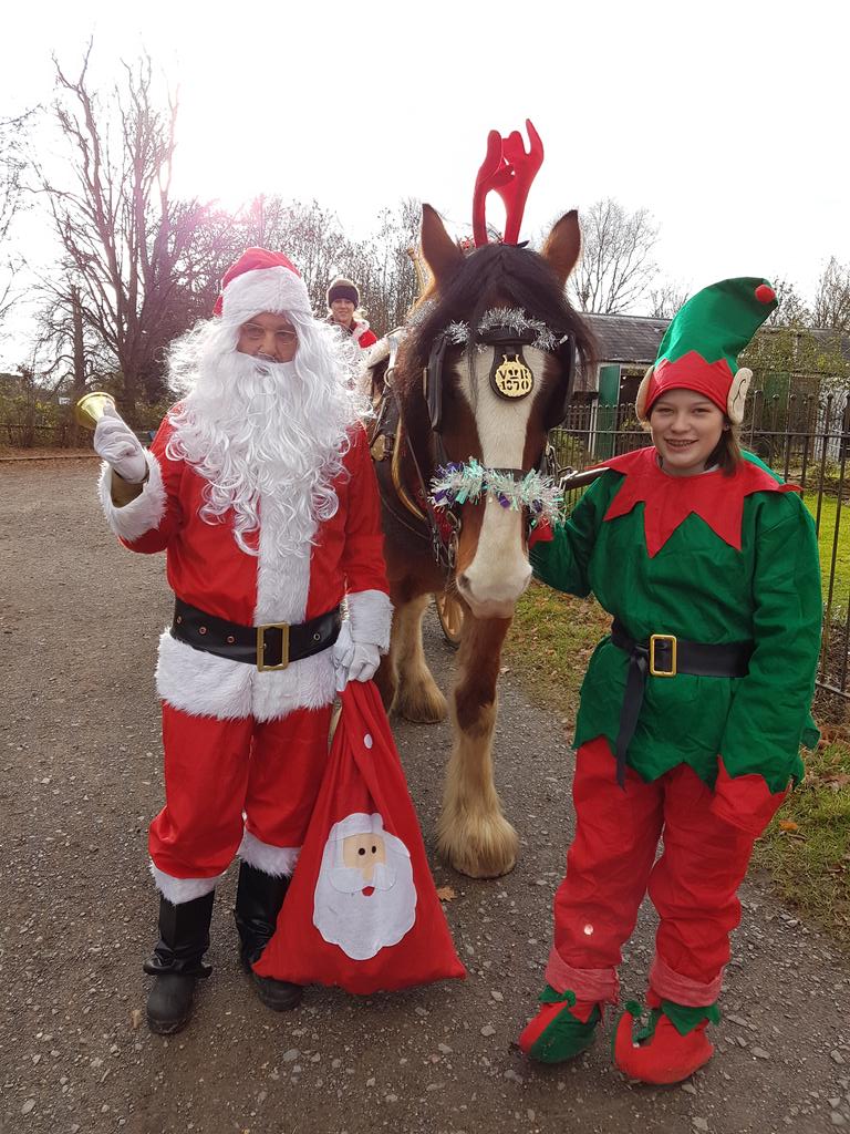 ChilternOAM's tweet image. Santa sleigh team plus elf ready to roll. Err..fly to the grotto.
