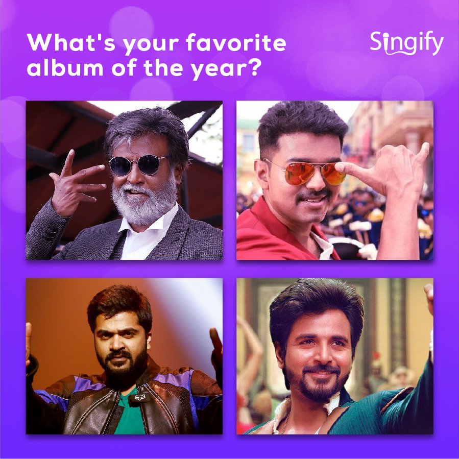 singify_global's tweet photo. What's your favorite Tamil movie of the year? @superstarrajini @actorvijay @iam_str @Siva_Kartikeyan #Kabali #Theri #AYM #Remo #LetsSingify https://t.co/cCKlb7U4C0