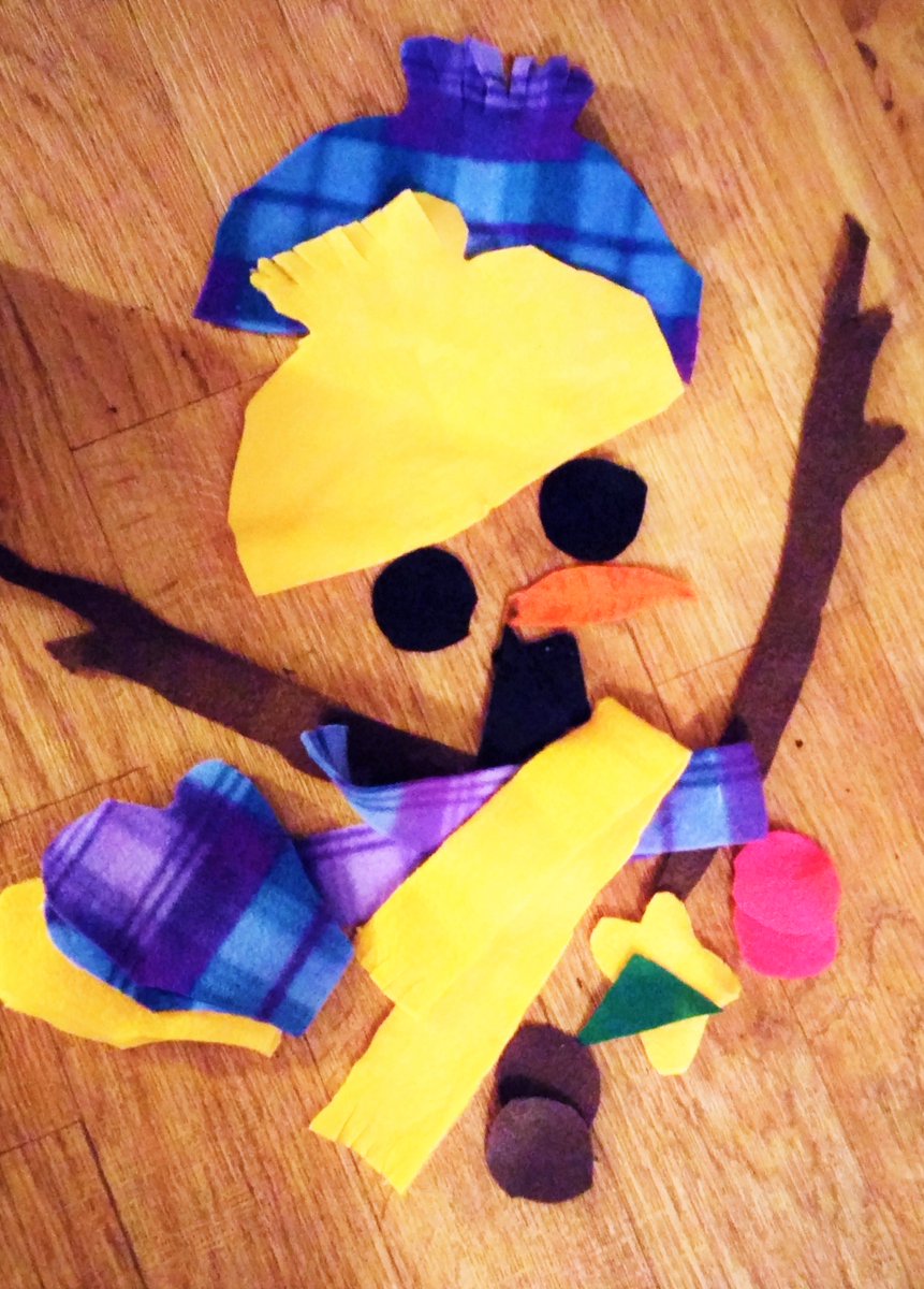 NoNoncentsNanna's tweet photo. Looks like my felt snow man melted, doesn't it? These are his change of clothes when he is not wearing his top hat. https://t.co/1QtYVEmfE3