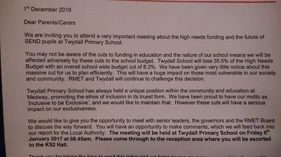 rob_kelsall's tweet photo. Cuts to Schools budgets beginning to bite. The impact on children and in particular those with SEN, will be profound https://t.co/kx564xmMff