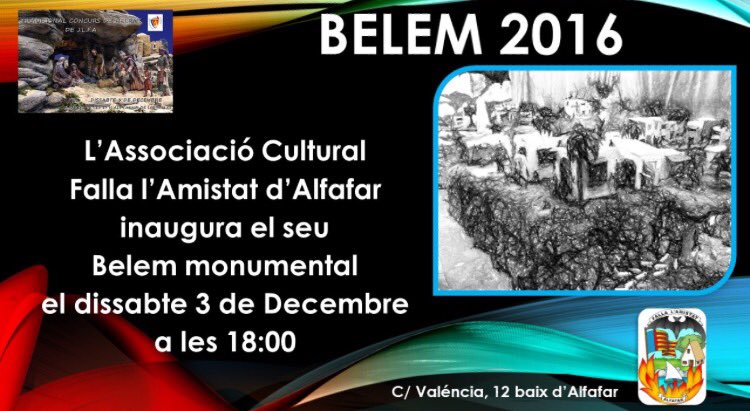 Falla_LAmistat's tweet photo. Esta vespra a les 18h inaugurem el nostre Belem monumental en el casal. #Belem2016 https://t.co/Pin6zztK7i