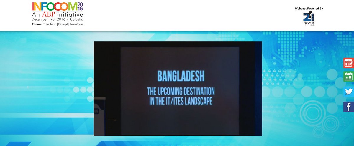 24FramesDigital's tweet photo. Watch live 'The Digital Bangladesh Story' #INFOCOM2016 Stay Tuned on: https://t.co/BzncQHHPCp
#Mission2021 https://t.co/BIAtbS8tzO