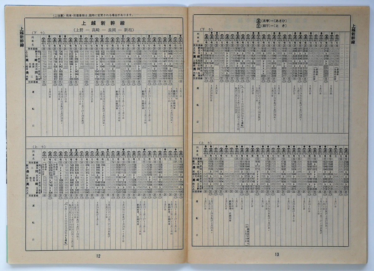 時刻表　1985/6 国鉄名 1985年3月14日のダイヤ改正時に国鉄が配布した新幹線・特急時刻表を
