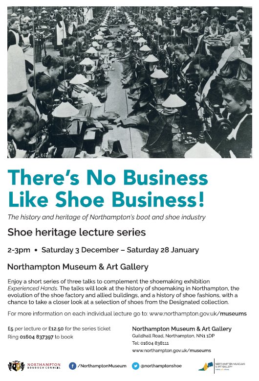 Looking for something to do this afternoon? Learn more about factory life in the boot and shoe industry, 2-3pm today northampton.gov.uk/museumworkshops