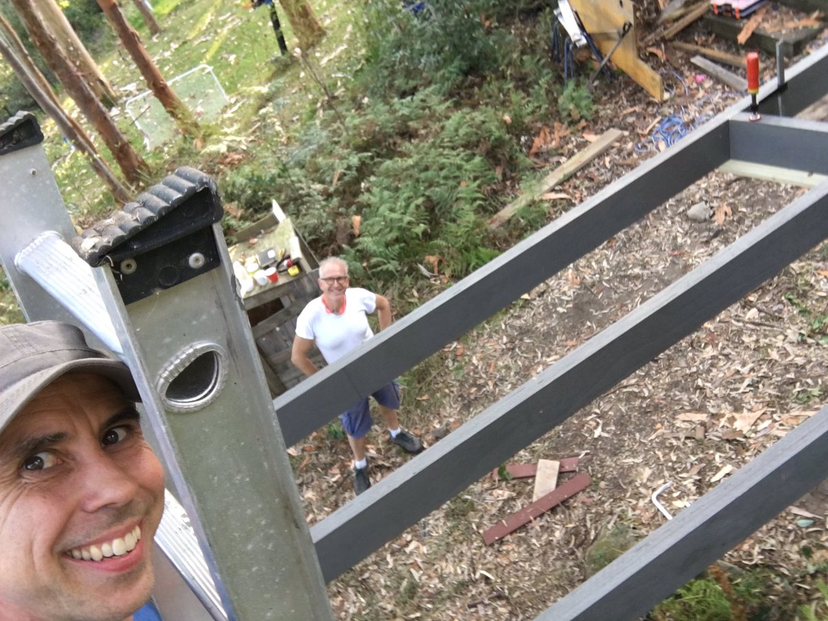jharleyaus's tweet photo. End of Day 1 #OperationTreeHouse. Frame very close. Tomorrow: deck goes on. https://t.co/fEDNypLyDN