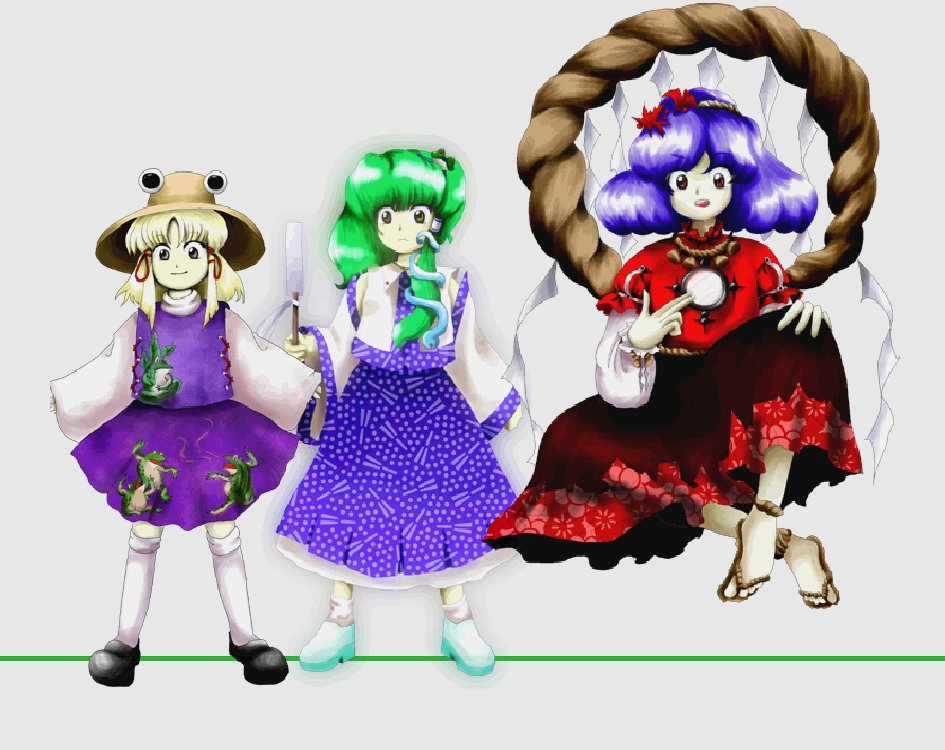 貝渦 Pa Twitter あ そういや 諏訪子は早苗より大きい みたいな噂聞いた事があるが アレ多分 ゲーム内立ち絵 をサイズ調整無しで並べたら諏訪子の絵の方が早苗の絵より大きい ってだけだと思う 頭サイズで大まかに調整したらこんな感じ