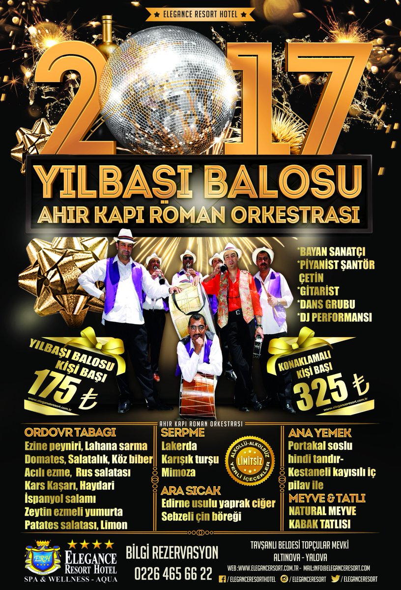 2017 Yılını Elegence Resort Hotel'de muhteşem bir şölen ve ziyafetle karşılayın