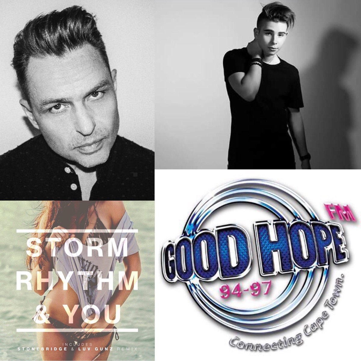 storminafrica's tweet photo. Awesome stuff ๐๐my latest single #RhythmAndYou feat @RealStoneBridge & @Luvgunzlive at #No2 @GoodHopeFM #SAHot20 with @kyeezi #TheHitShow๐ https://t.co/4DHFt4Eu7C