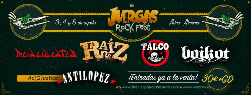 thejuergasfest's tweet photo. #FelizSabado Juerguistas 
¿Qué os parecen nuestras primeras confirmaciones?
👉 Abonos a la venta: https://t.co/5EfBIF5Mzq https://t.co/adAustFdLw