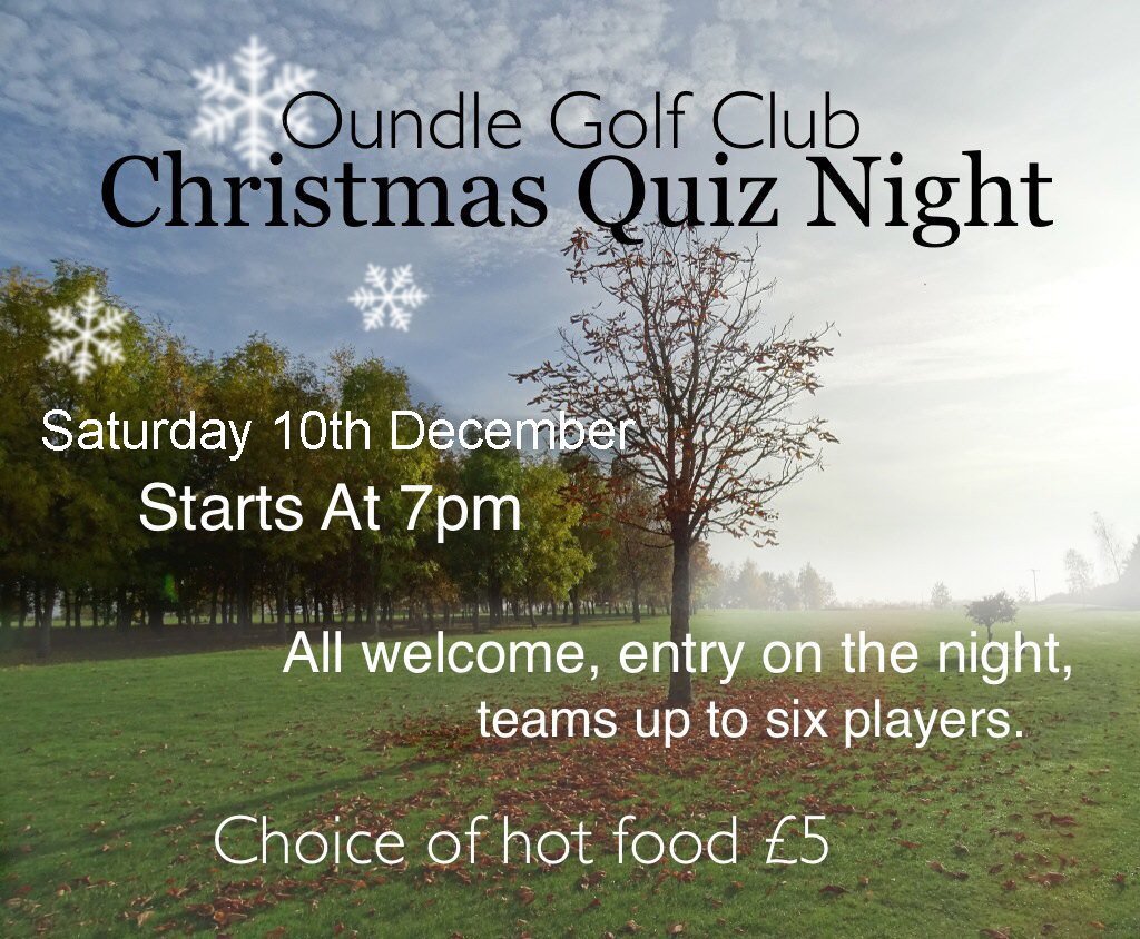 OundleGC's tweet photo. Enjoy a good night &amp; come along to the OGC Christmas Quiz Night on Saturday 10th December 7pm #oundlegc #oundle https://t.co/h8f85Cdi5Z