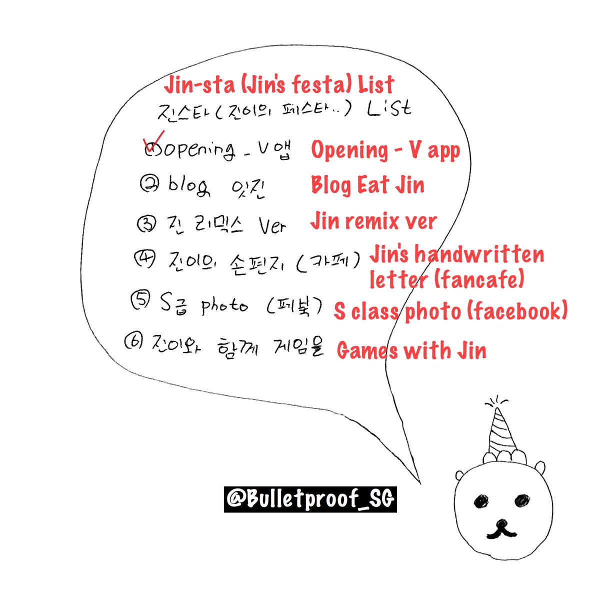 Bulletproof_SG's tweet photo. This is part of Jin's festa for his birthday!! #방탄소년단 #진 https://t.co/0JfvuODx6z