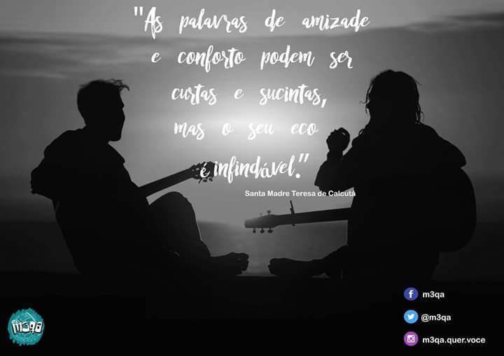 M3QASJE's tweet photo. "As palavras de amizade e conforto podem ser curtas e sucintas, mas o seu eco é infindável."
#M3QA #eco #MadreTeresa https://t.co/WGxh2sXwRm