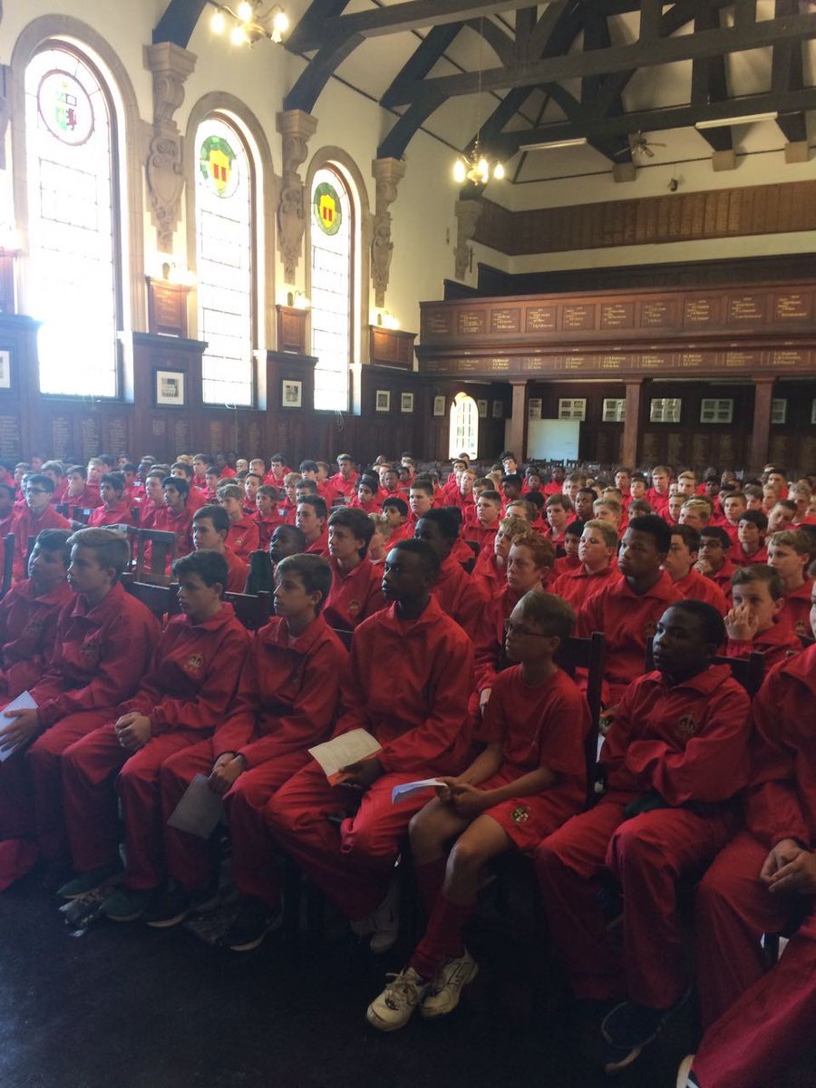KingEdVIISchool's tweet photo. #RedOrientation @KingEdVIISchool Incoming 2017 Grade 8's being addressed on the Edwardian way of our proud School. https://t.co/9laP2NIVQu