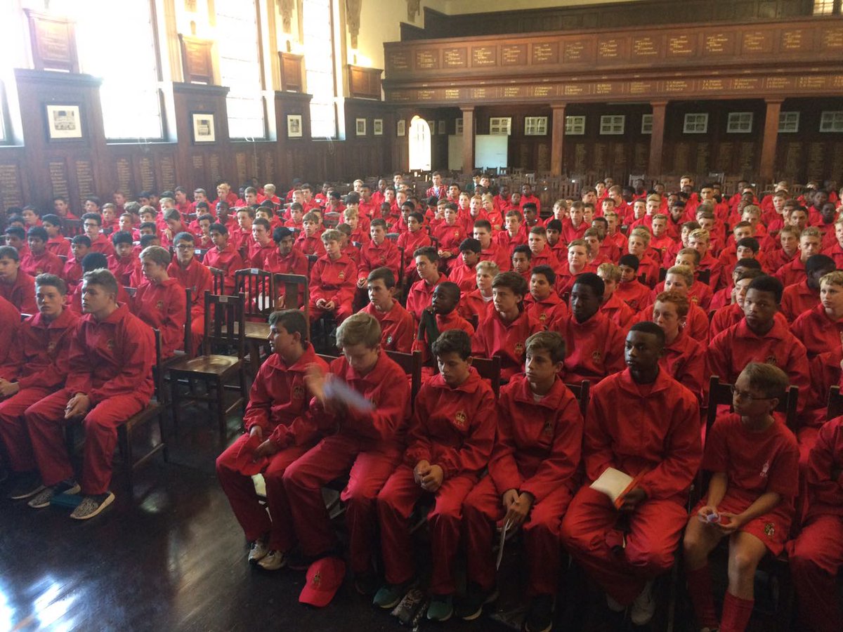 KingEdVIISchool's tweet photo. #RedOrientation @KingEdVIISchool Incoming 2017 Grade 8's being addressed on the Edwardian way of our proud School. https://t.co/9laP2NIVQu