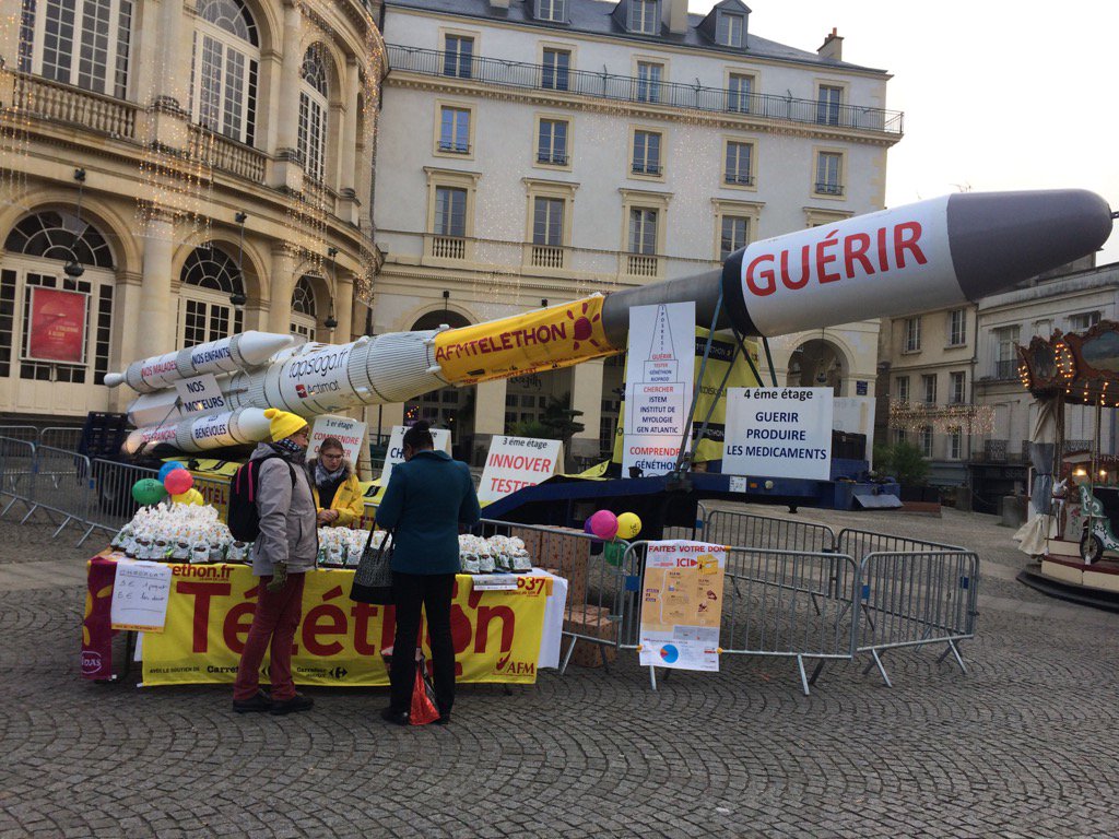 #Rennes #Bretagne Pour le 30e anniversaire du #Téléthon, rendez-vous toute la journée place de l'hôtel de ville