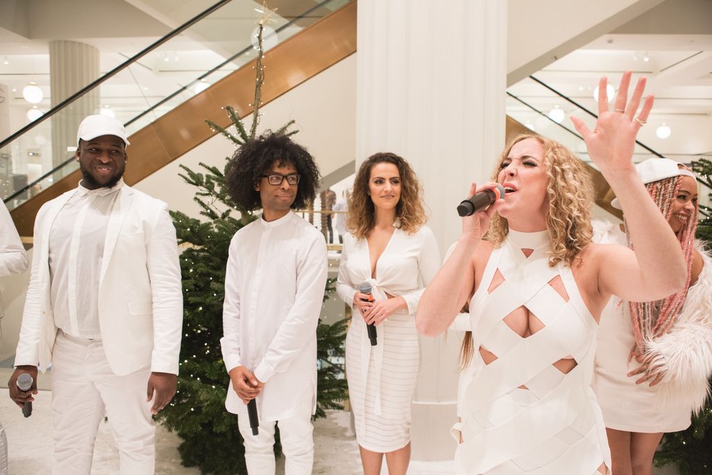 Selfridges's tweet photo. Missed yesterdays performance from the @UVCollective choir? They'll be at #SelfridgesLondon today between 2-5pm https://t.co/hUh5KqggEk