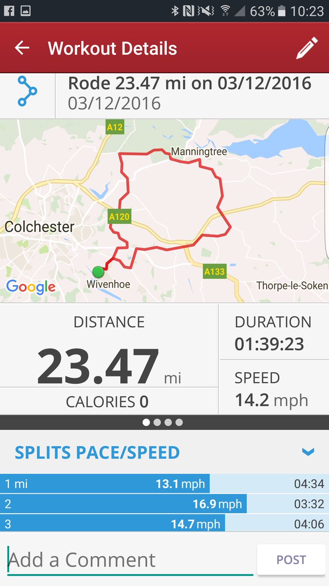 WCushway's tweet photo. Restarting my cycling regime this morning with a little 23 miler https://t.co/ekxGY1ciEF