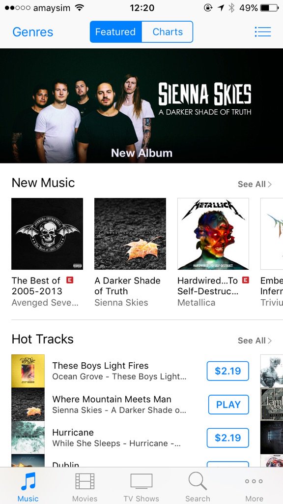 Sienna_Skies's tweet photo. We are currently an iTunes feature artist! Thanks to everyone who has checked out our new album and told a friend about it! 😀 https://t.co/DvTRnGBywv