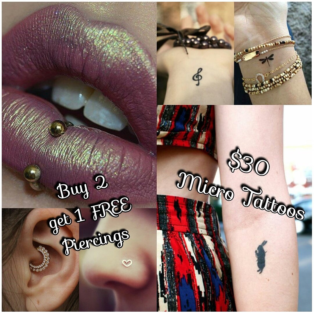 Electric_Ink_TX's tweet photo. #decemberSpecials $30 #microtattoos buy 2 get 1 #FREE #Piercings *Transferable* #stephenvilletx #erathcounty #tarletonstate #specials #texas https://t.co/OEyKgPo2b6