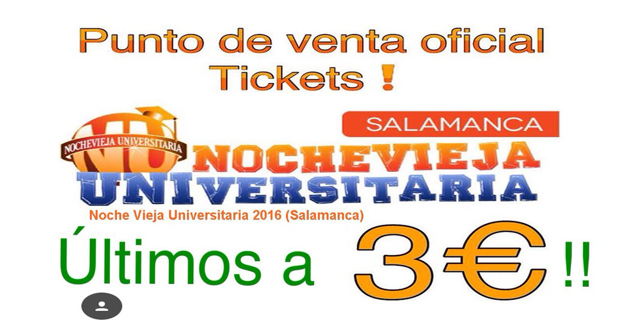 🗓🎫Últimos días de VENTA DE TICKETS PARA LA NU 2016!!🎉
    
📲CONSIGUELAS YA  a 3€: 675048344 (whatsapp Mario) o MD