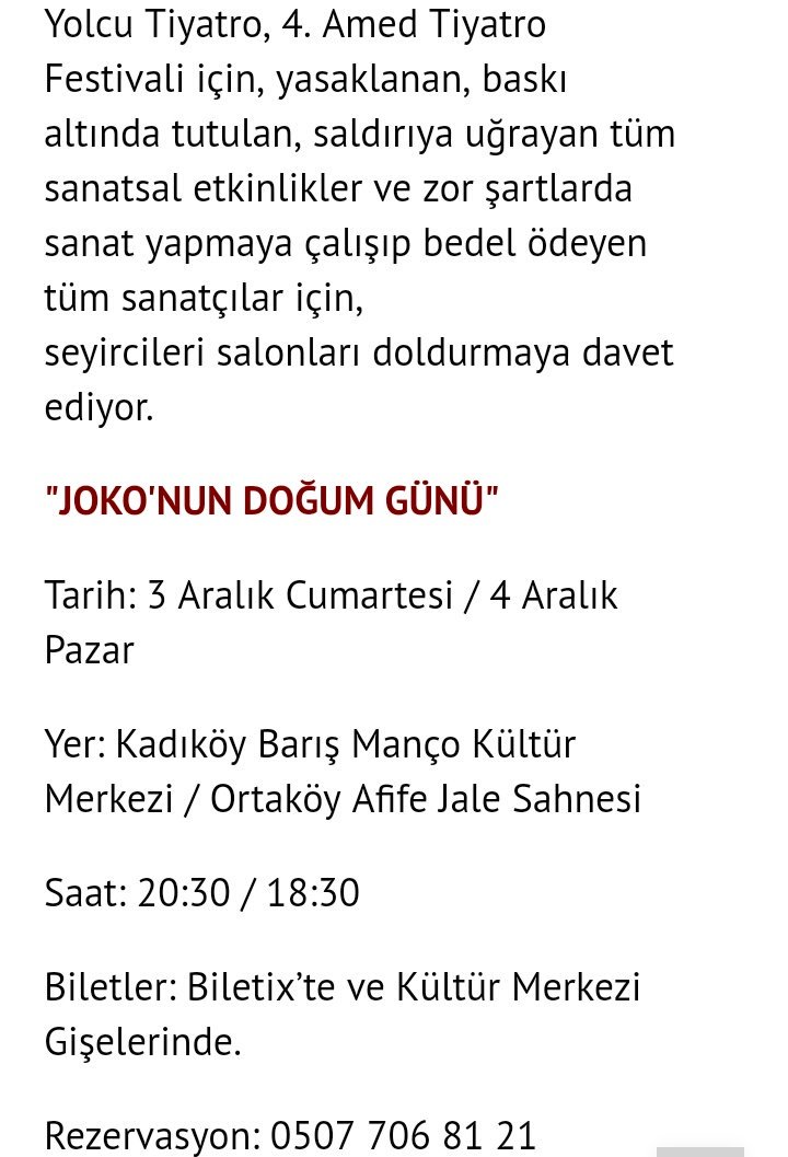 TaksimGeziParki's tweet photo. #AmedTiyatroFestivaliİçinOyna 
Yolcu Tiyatro, yapılamayan 4. #AmedTiyatroFestivali için oynuyor 
#FF => @yolcutiyatro https://t.co/NN8mZgRwbq