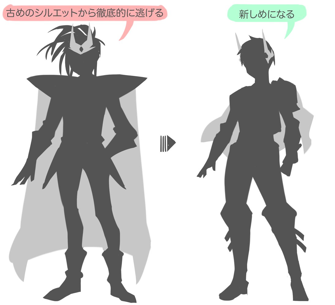 デザインの中身はとりあえず置いておいて、シルエットだけを古い
