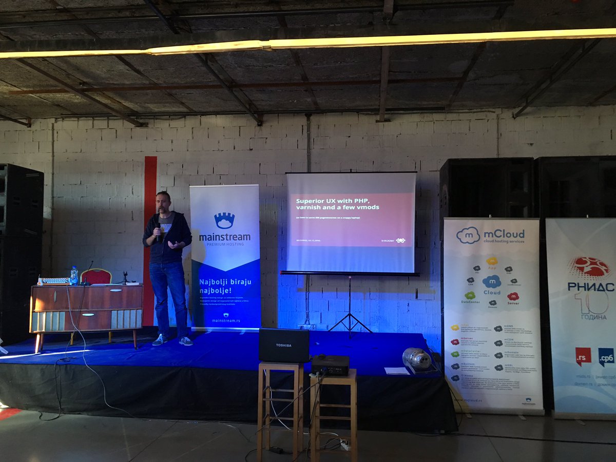 trikoder's tweet image. Balkan&apos;s original Movember man @thebrkonja talking at #mDevDay #trikoder