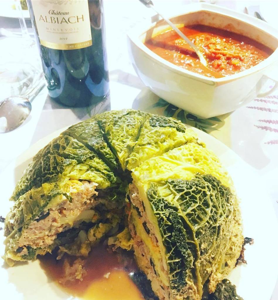 Bulldog_diary's tweet photo. How good was it. stuffed cabbage cake & magnum of red minervois #thanksforinviting #dinner… https://t.co/FZ8WxB9rqi https://t.co/VusTcqm4Qs