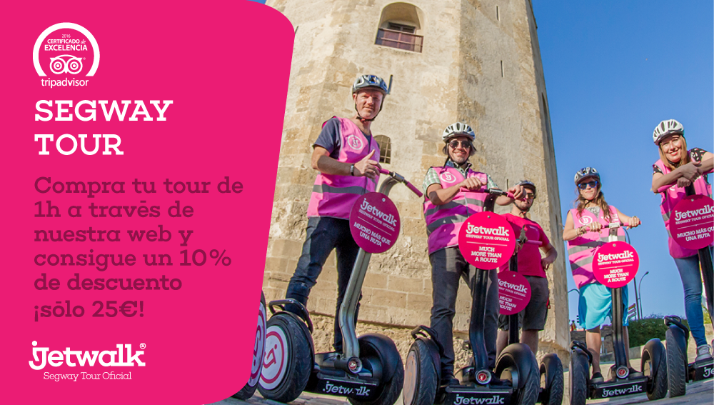 jetwalksegway's tweet photo. #OfertaOnline 👏🏼 Tour de 1h. por solo 25€. Reserva ahora en https://t.co/RrVS5f3tj4 #Jetwalk #Segway #Sevilla https://t.co/FD83fTryWL
