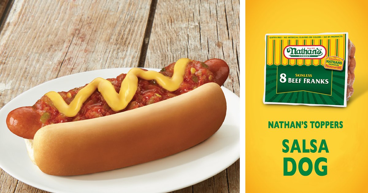 Nathanspty's tweet photo. Crea tus propios toppings con los hot dogs de Nathan’s Famous. De venta en los mejores supermercados del país. #nathanspanama https://t.co/vdsxrMXL4k