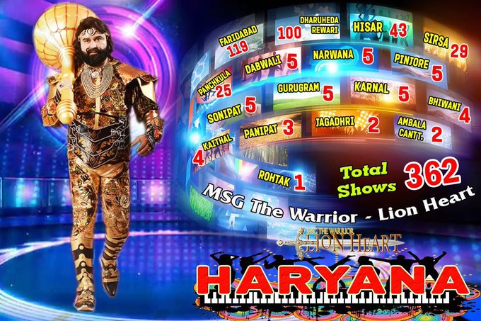 Satyagarzna's tweet image. &apos;@Gurmeetramrahim Stupendous Craze among fantastic fans of Haryana depicts the effect of #MotivationalLionHeart