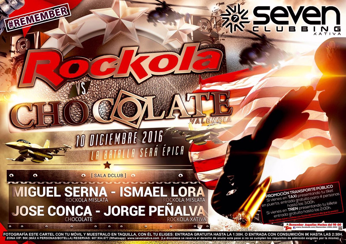 Sábado 10 en nuestra pista #SalaDClub ROCKOLA vs. CHOCOLATE con Miguel Serna, Ismael Lora, Jose Conca &amp; Jorge Peñalva.