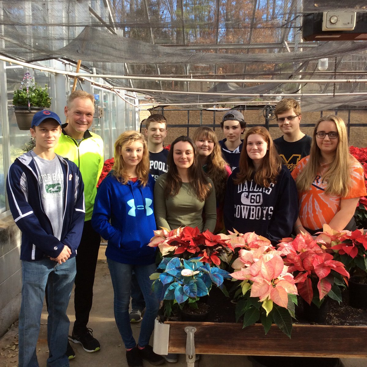 Dr Benson joined us in the greenhouse during our annual poinsettia sale.  Stop by and get yours before they are all gone!