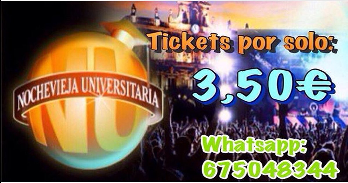 Se acabó el plazo. Ahora los tickets están a 3,5€.
CONSIGUELOS YA: 
675-04-83-44📲(whatsapp Mario)