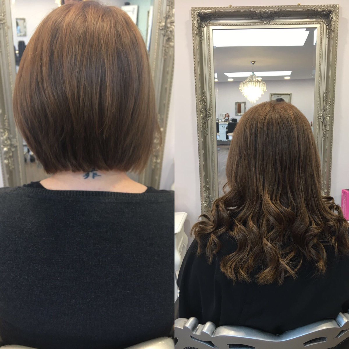Before and after photos of <a href="/GreatLengthsUK/">Great Lengths UK ®</a> hair extensions added for length