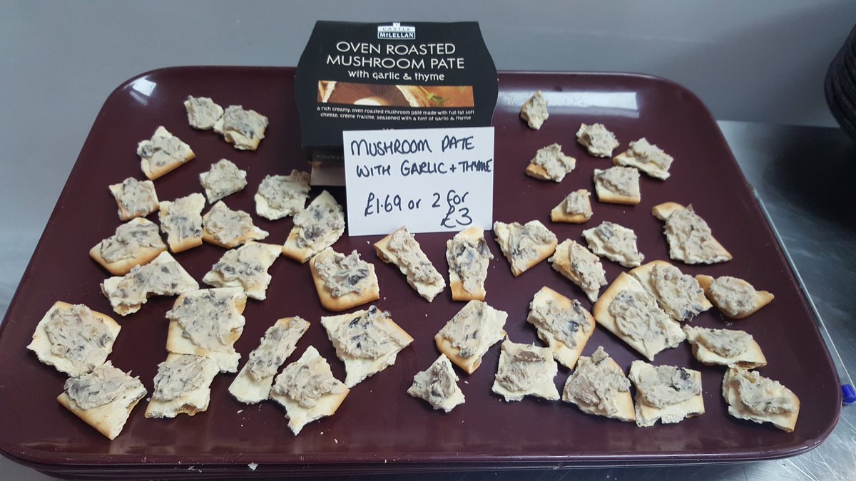 SparSaltburn's tweet photo. Castle McLellan Pate tasters! It's available to order for Christmas #SmallBusinessSaturday @SPARDSAP https://t.co/OtrlCUnvCI