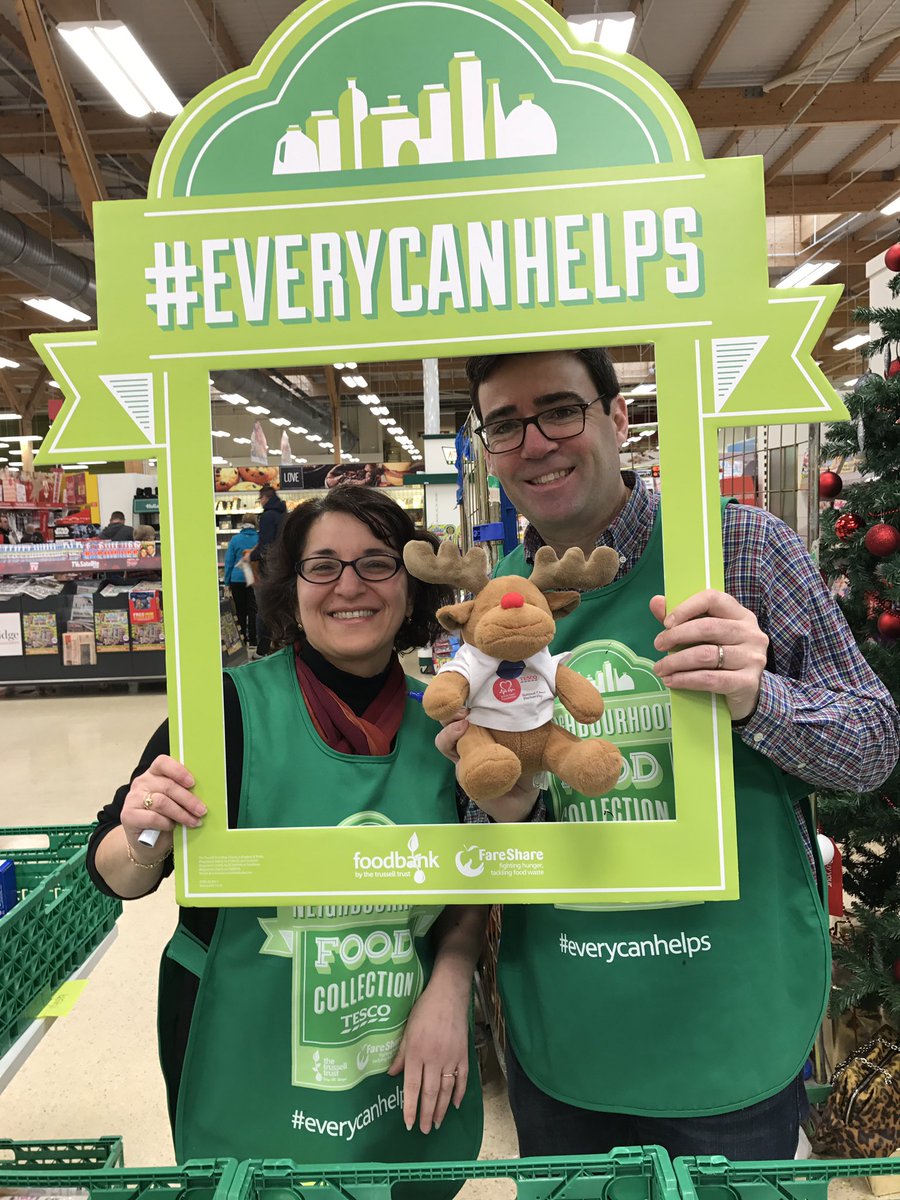 tescoleigh's tweet photo. @cfielding77 Rudolph wanted to be famous and whilst helping with food donation had a picture opportunity with Andy Burnham MP😀 https://t.co/4IaPLDzHhe