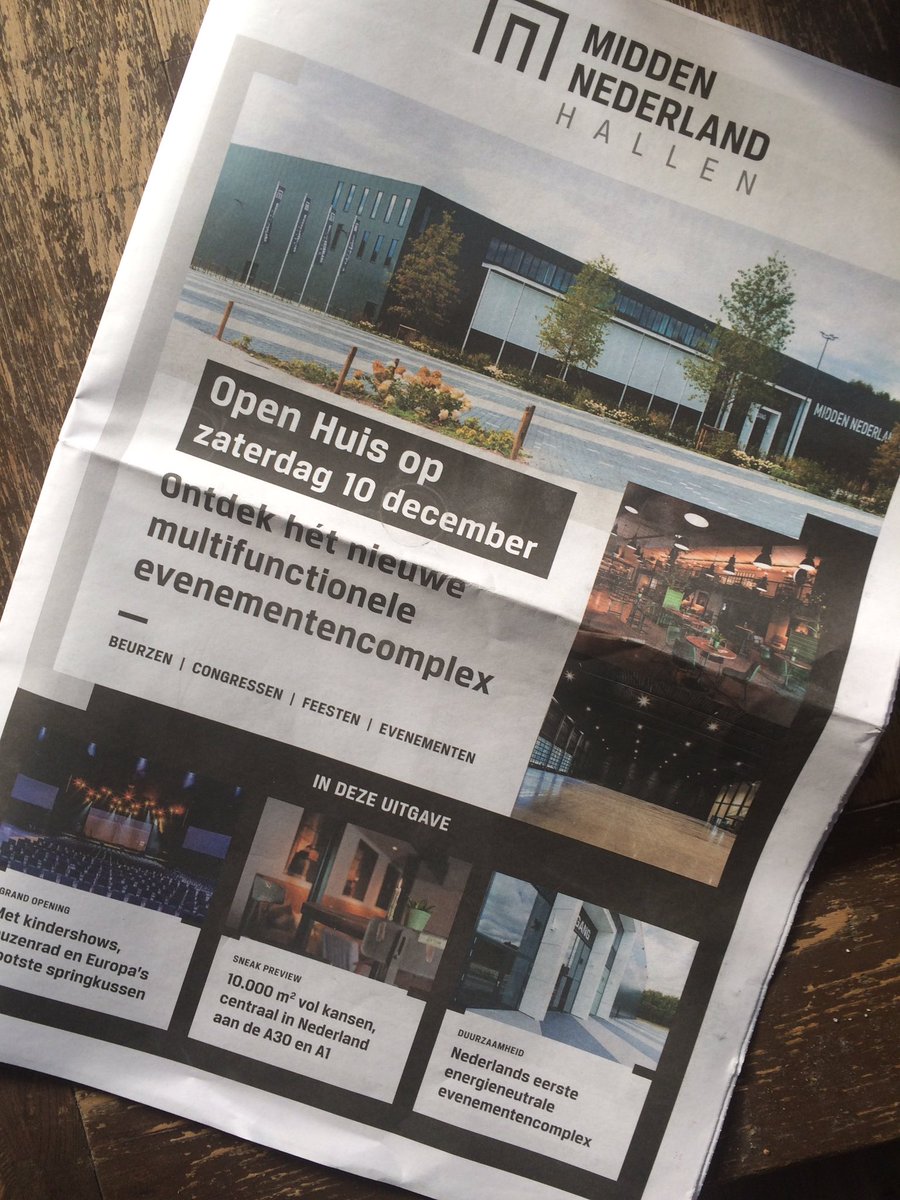 Trots op de krant van de <a href="/MNHallen/">Midden NL Hallen</a> die we maakten in de aanloop naar de opening van het complex! Met mooie foto's van <a href="/Moniquelaanstra/">Stads Food & Wine</a>.
